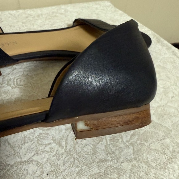 Talbots Black leather open toe D’orsay flats 8 Career Professional neutral - Picture 7 of 9